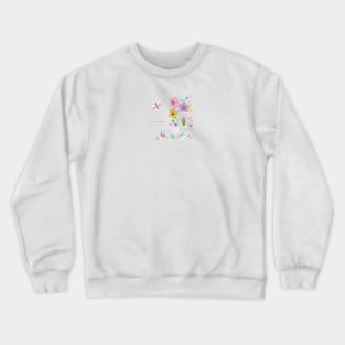 Decorative springtime abstract flowers Crewneck Sweatshirt